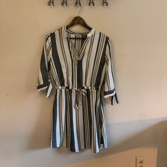 Blush Dresses & Skirts - NWT Striped linen-like dress